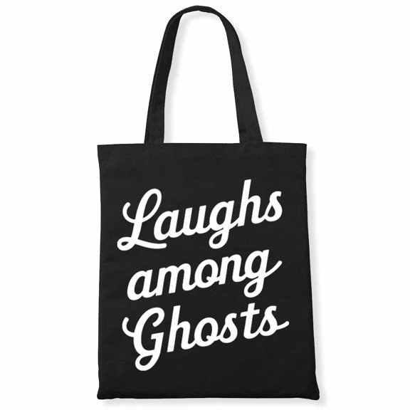 Laughs among Ghosts Halloween Crew Funny Costume Scrub Top Women Canvas Bag 2Pcs