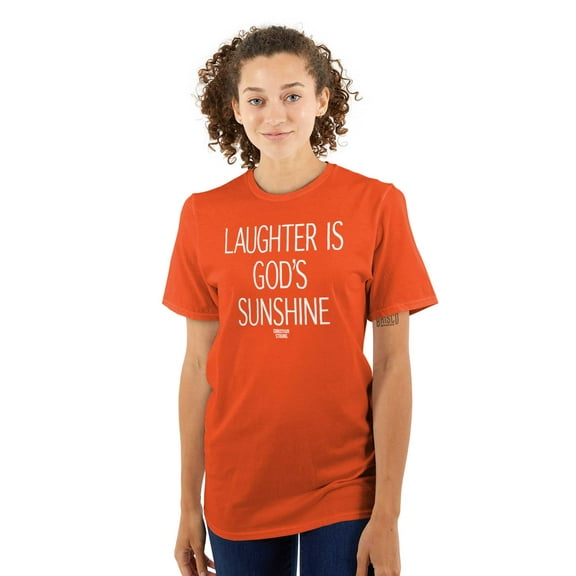Laughter God's Sunshine Religion Women's Graphic T Shirt Tees Brisco Brands S