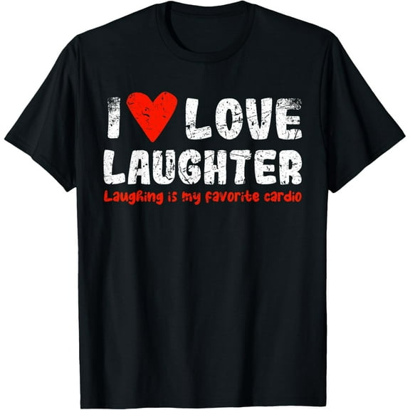 Laughter T-ShirtOriginal Red Heart Clothing Fashion Design100%Cotton