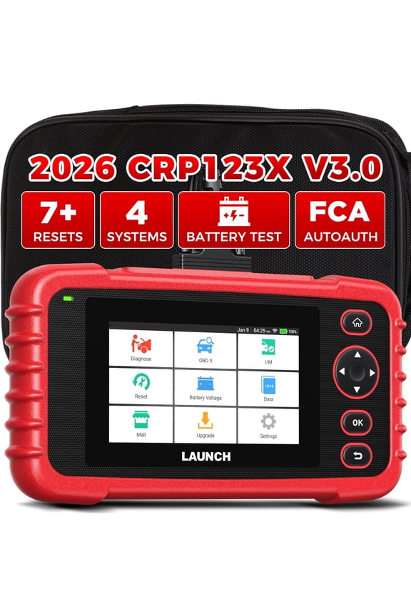 OBD2 Scanner LAUNCH CRP123X V3.0, Supports FCA SGW, Multi-System Automotive Diagnostic Tool, Battery Test, Auto VIN Recognition