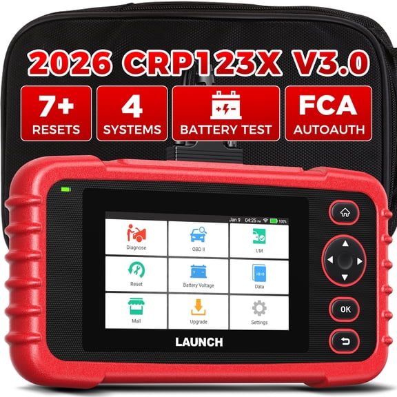 OBD2 Scanner LAUNCH CRP123X V3.0, Supports FCA SGW, Multi-System Automotive Diagnostic Tool, Battery Test, Auto VIN Recognition