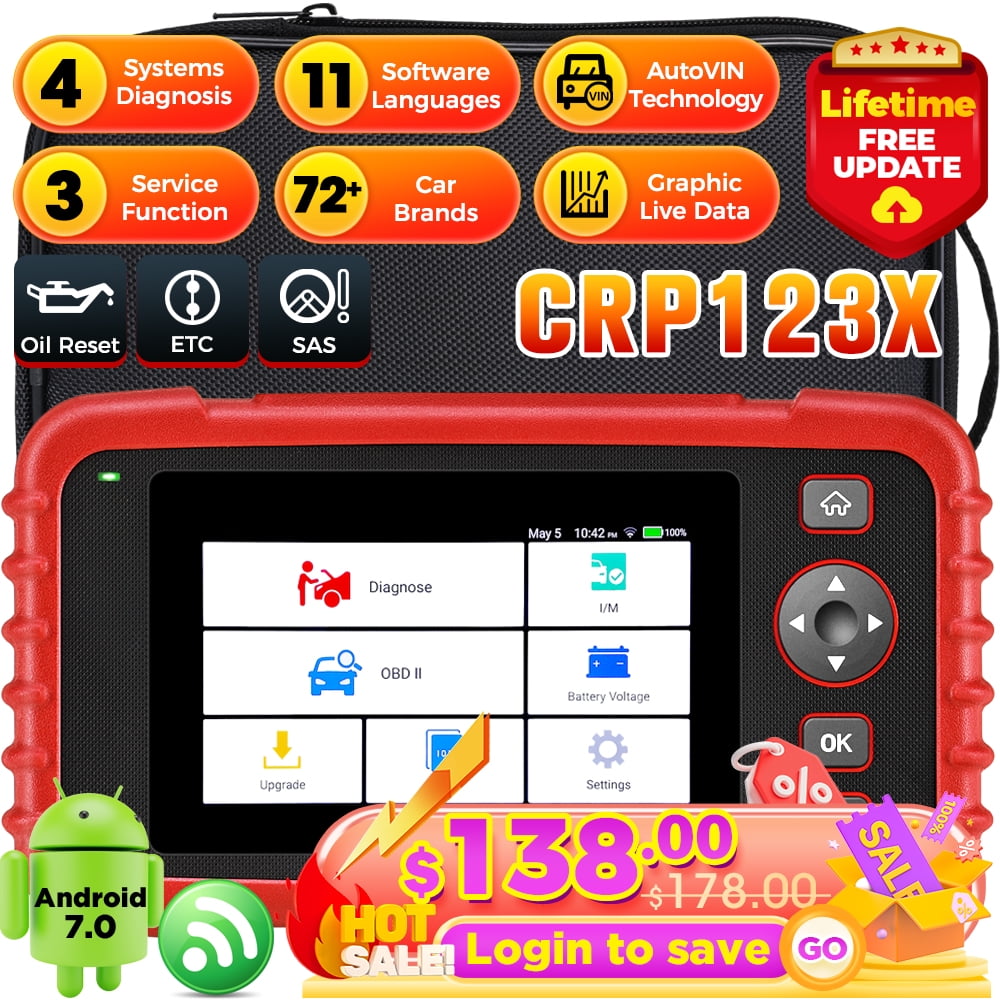 LAUNCH OBD2 Scanner CRP123X Elite, Lifetime Free WiFi Update scan Tool, FCA SGW, SAS Calibration/Throttle Reset/Oil Reset Diagnostic Scanner, Multi Sy