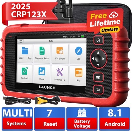 Launch CRP123X Elite V2.0 OBD2 Scanner Car Diagnostic Code Reader 7 Reset Services FCA SGW, Battery Test, AutoVIN Lifetime Free Update