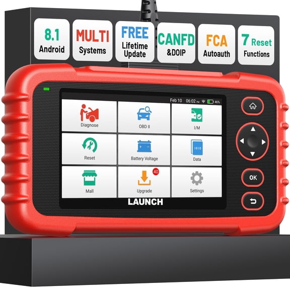 Launch CRP123X V3.0 Elite OBD2 Scanner, 2026 Full System Car Diagnostic Tool with Lifetime Free WiFi Updates, FCA AutoAuth, CAN-FD/DoIP, 8 Reset Services, Battery Test & Auto VIN