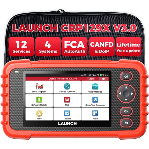 LAUNCH CRP129X V3.0 Elite OBD2 Scanner, ABS/SRS/Transmission/Engine Code Reader, Red