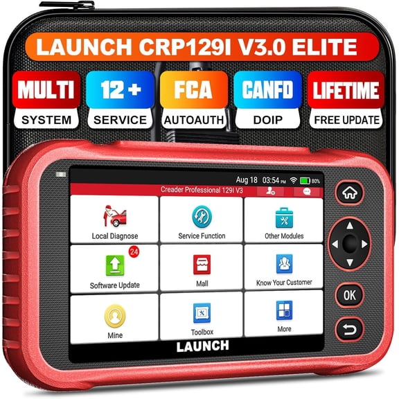 Launch CRP129I V3.0 OBD2 Scanner Diagnostic Tool, 2026 New Code Reader for Cars and Trucks, ABS SRS Transmission Engine Code Reader, 12 Reset, Oil/EPB/SAS/TPMS/Injector Code, Lifetime Free Update