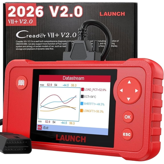LAUNCH Creader VII+ V2.0 OBD2 Scanner ,Automotive Check ABS SRS Transmission & Engine Code Reader,Diagnostic Scan Tool, Free Update