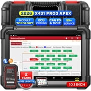 Launch X431 PRO3 APEX Wireless Car Diagnostic Scanner All-System Diagnostics Online Coding, Topology Map, CAN FD & DoIP, HD Truck Scan, 37+ Services, IMMO,10.1 Inch
