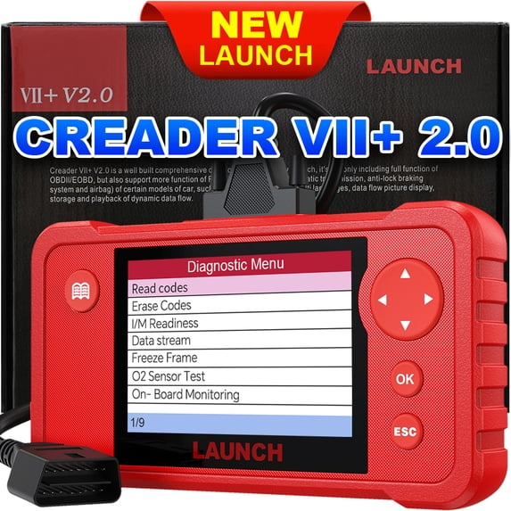 LAUNCH Creader VII+ V2.0 OBD2 Scanner, Engine/Transmission/ABS/SRS Diagnostic Scan Tool, Check Engine Code Reader, Full OBD2, Lifetime Free Update