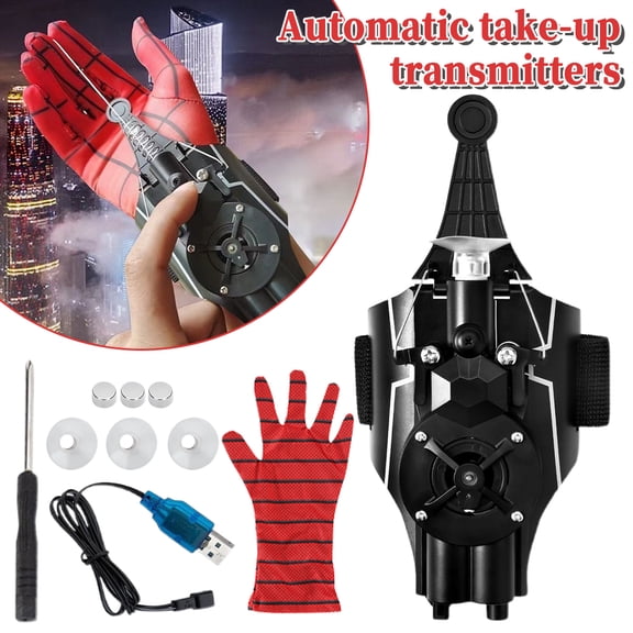 Launcher String Shooters Toy Upgrade, Cool Gadgets Spider Real Silk Superhero Role-Play Cool Stuff Fun Toys Great For Men And Teens (Black)