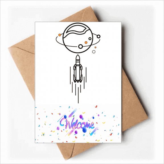 Launches Direction Satellite Surrounding Welcome Back Greeting Cards Envelopes Blank