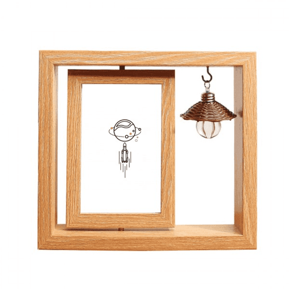 Launches Direction Satellite Surrounding Wooden Rotating Picture Photo Frame 4x6