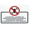 thumbnail image 1 of Launching Landing Or Operating Drones Or Remote Controlled Aircraft Warning,Prohibition Security Metal Signs for Home Busines Street Wall Caution Decor 12 x 8 Inch, 1 of 4