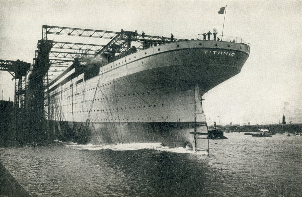 Launching Of The Rms Titanic Of The White Star Line At The Harland And Wolff Shipyards Belfast On 31 May 1911 Canvas Art - Ken Welsh Design Pics (36 x 22)