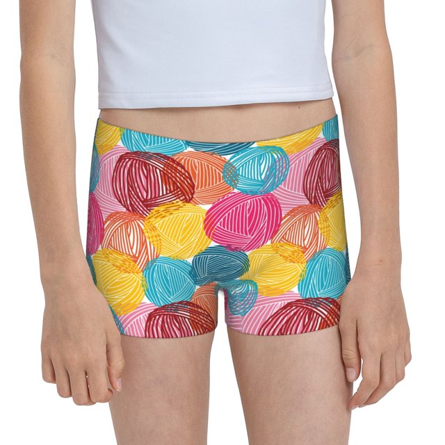 Easygdp Colorful Wool Balls Girls Hipster Cotton Underwear Little Girls