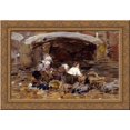 thumbnail image 1 of Laundresses near a Bridge 24x18 Gold Ornate Wood Framed Canvas Art by Eugene Boudin, 1 of 2