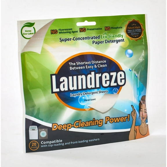 Laundreze Eco-friendly Laundry Detergent Sheets (20 Sheets)