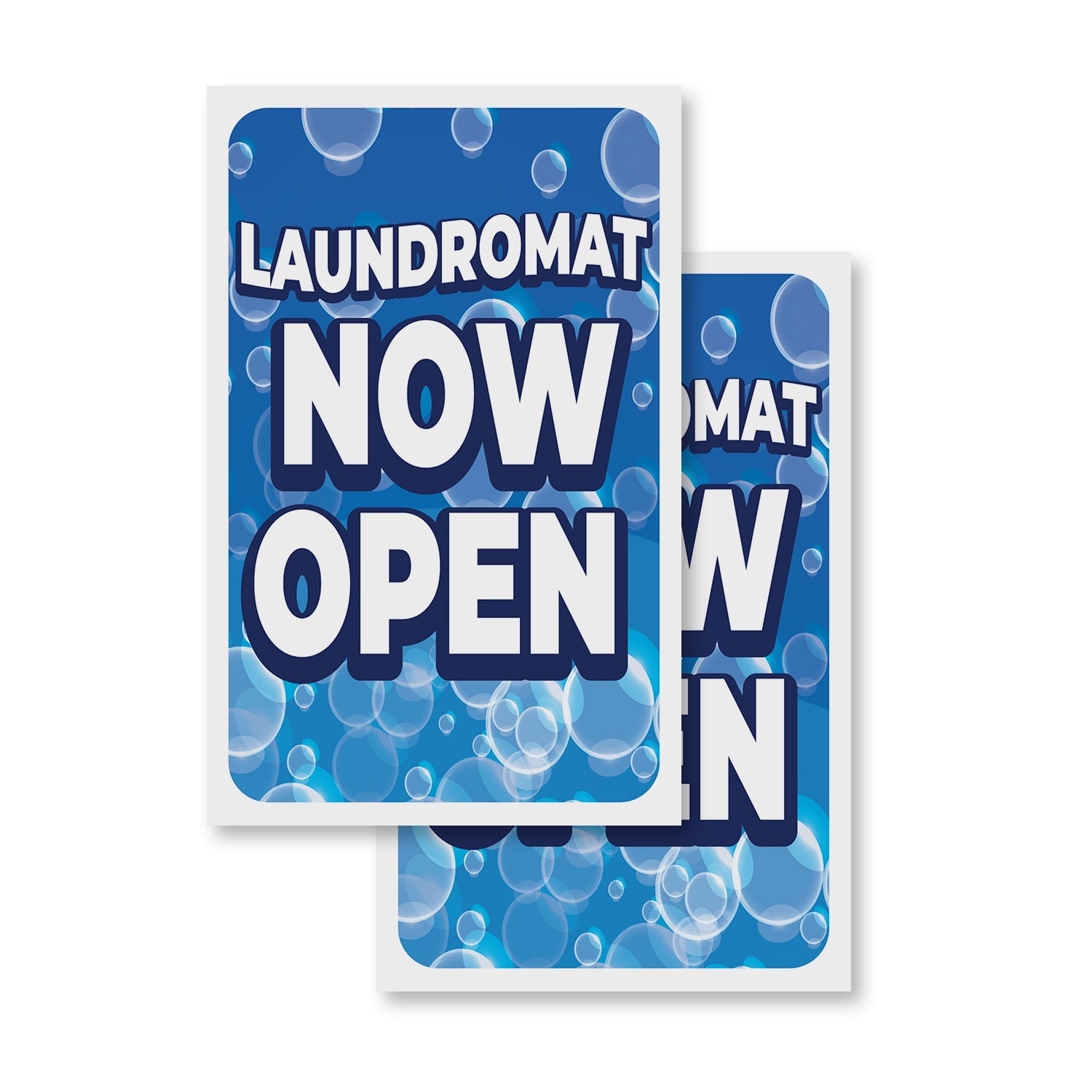 Laundromat (2PACK) 24" x 36" Vinyl Decals Sign Insert Peel & Stick