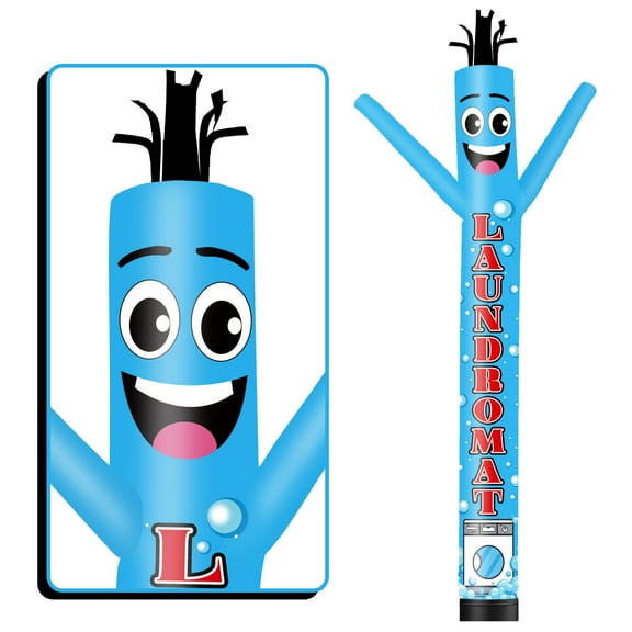 Laundromat Inflatable Tube Man Wacky Wavy Dancing Guy for Outdoor Decoration Advertising Business Promotion (Blower Not Included)
