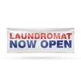 thumbnail image 1 of Laundromat Now Open Banner Sign 18 Inch x 48 Inch | 13 oz Vinyl with Metal Grommets | Heavy-Duty Single-Sided Outdoor Durable Printed High-Quality Weatherproof | Made in the USA, 1 of 6