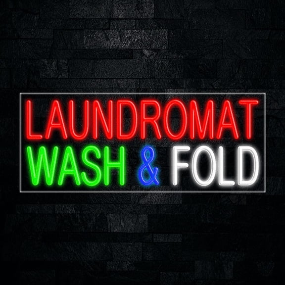 Laundromat Wash & Fold LED Neon Sign 30"L x 12"H #31434