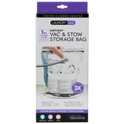 Laundry 360 2 Piece Air-Tight Jumbo Cube Nylon Vacuum Storage Bags Closet Storage Organizer, Clear
