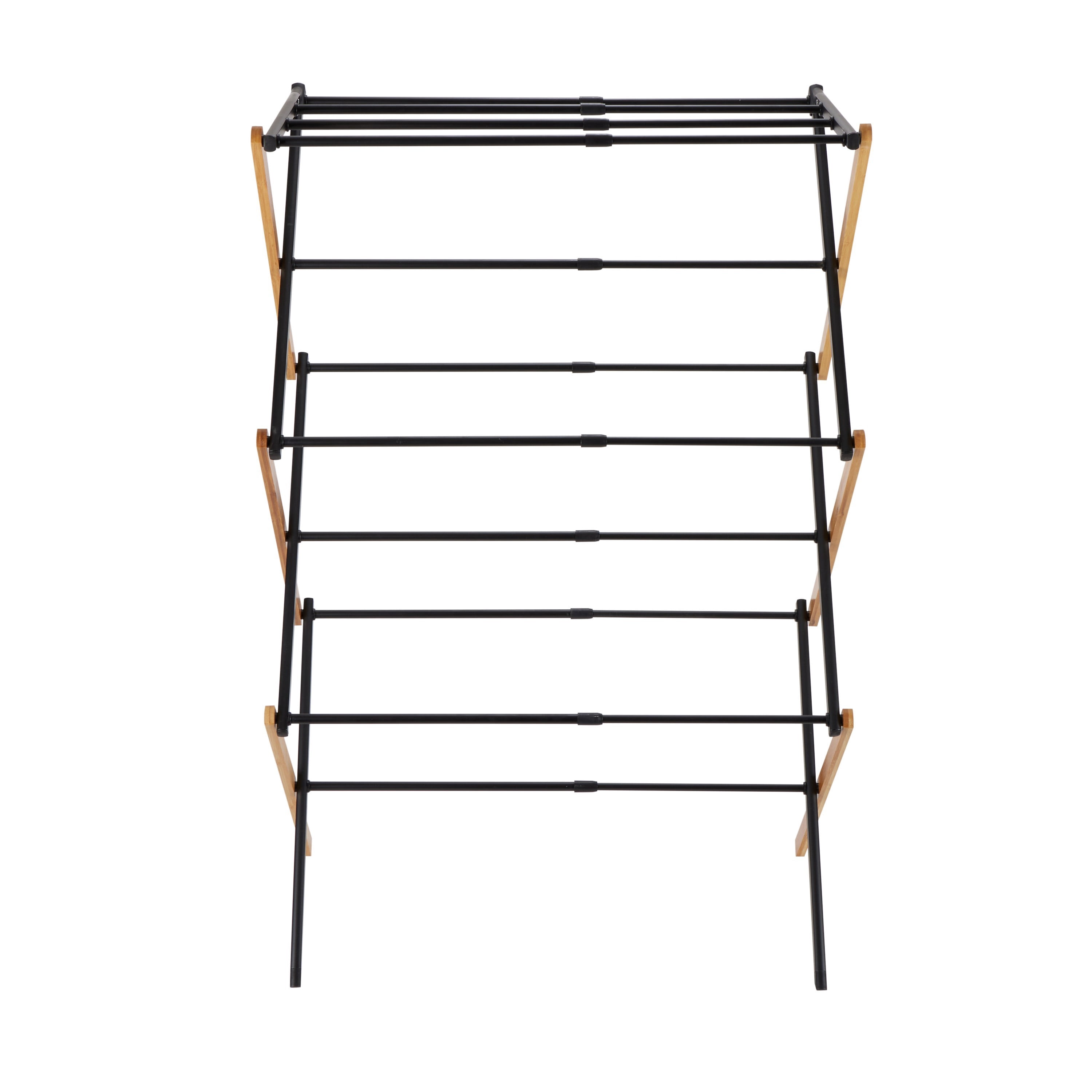 External Drying Rack Laundry 360 3 Tier Expandable Bamboo Drying Rack | Collapsible Clothes ...
