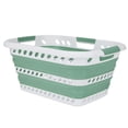 thumbnail image 1 of Laundry 360 Collapsible Laundry Basket in White/Sage, 1 of 4