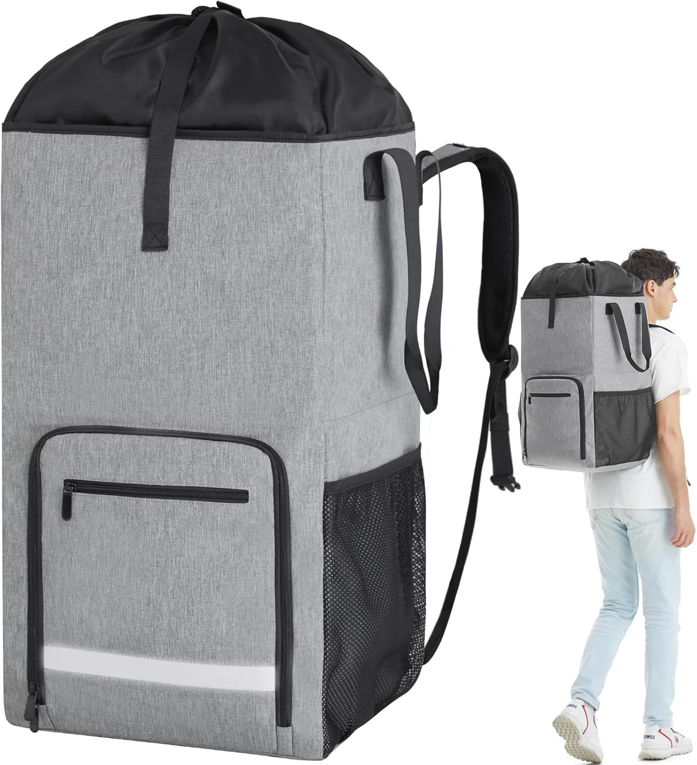 Laundry Backpack Bag Extra Large, Freestanding Laundry Hamper Basket