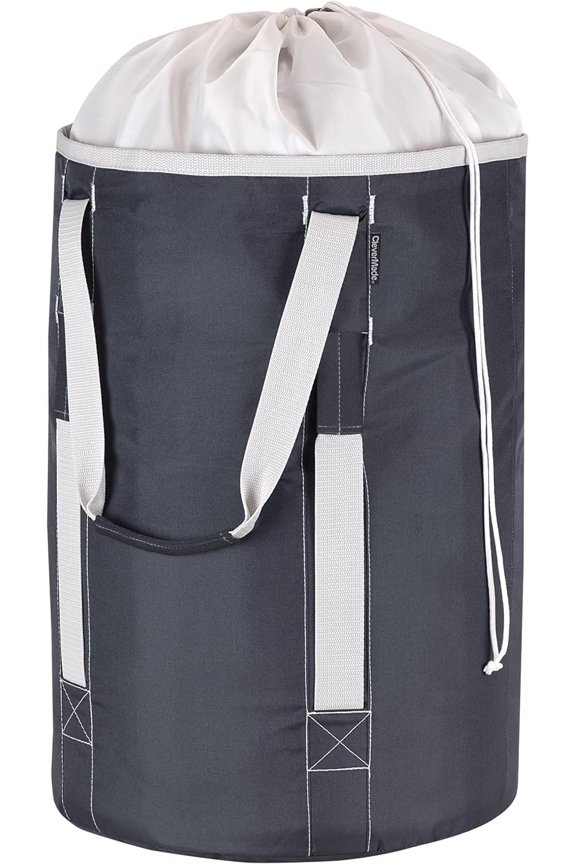 Laundry Backpack Duffel Bag with Shoulder Straps - 62L / 16 Gal XL, Charcoal Cream,Drawstring Closure for Travel Clothes Gym College Dorm