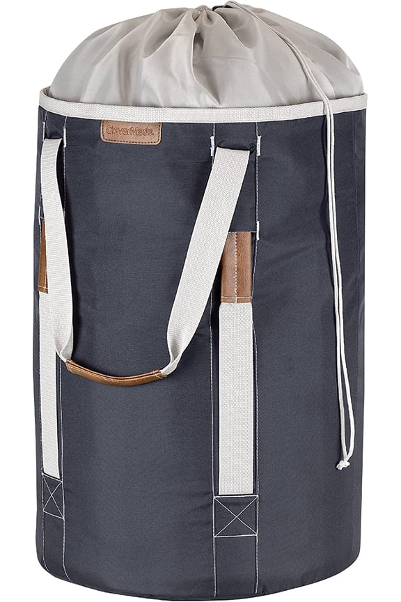 Laundry Backpack Duffel Bag with Shoulder Straps - 62L / 16 Gal XL, Charcoal, Drawstring Top Closure for Travel Clothes, Gym, College, Dorm