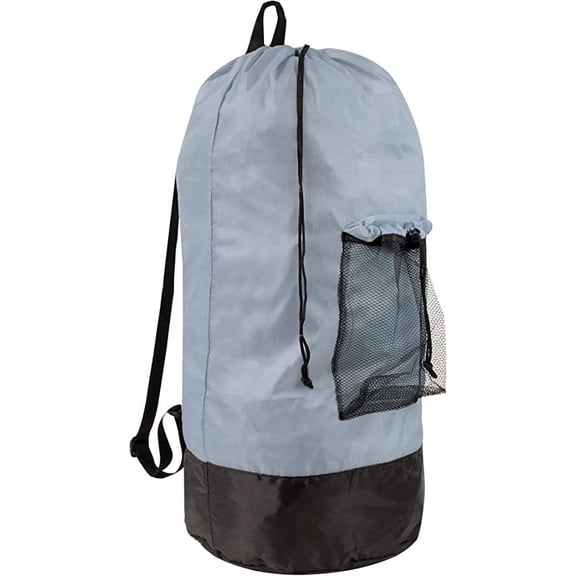 Laundry Bag Backpack with Straps, Heavy Duty for College Students, Travel | Portable Laundry Hamper Bags - Smoky