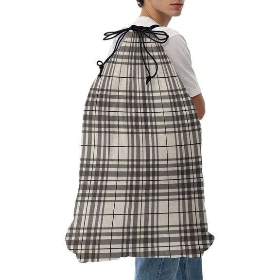 Laundry Bag Brown Buffalo Checked Plaid Mesh Wash Bags Dirty Clothes Organizer with Drawstring Washing Machine Packable Storage Bag Gingham Lines Travel Laundry Bags for Delicates College Dorm