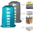 thumbnail image 1 of Laundry Bag, Heavy Duty Travel Laundry Bags, Laundry Bags for Dirty Clothes, Large Capacity Laundry Bags, Dirty Clothes Organizer with Drawstring,2Pack, Blue&Gray,24" x 36", 1 of 7