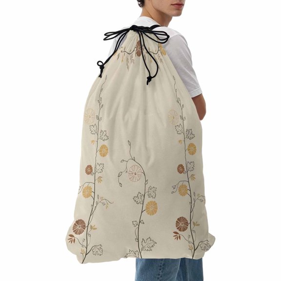 Laundry Bag Japanese Style Flowers Mesh Wash Bags Dirty Clothes Organizer with Drawstring Washing Machine Packable Storage Bag Branch Solid Color Beige Travel Laundry Bags for Delicates College Dorm
