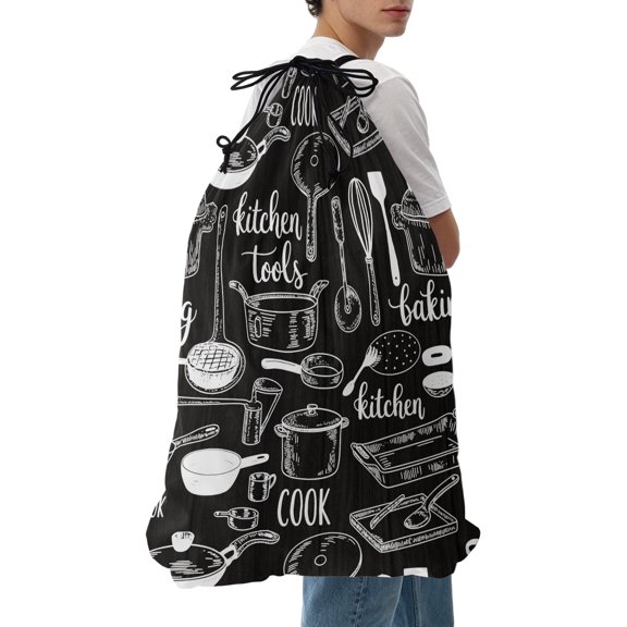 Laundry Bag Kitchen Tools Mesh Wash Bags Dirty Clothes Organizer with Drawstring Washing Machine Packable Storage Bag Utensils Pots Pans Spoon Fork Travel Laundry Bags for Delicates College Dorm