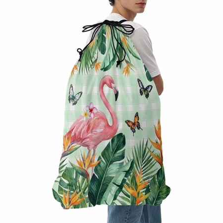 Laundry Bag Pink Flamigo Mesh Wash Bags Dirty Clothes Organizer with Drawstring Washing Machine Packable Storage Bag Butterfly Green Plaid Tropical Palm Leaves Travel Laundry Bags for Delicates Dorm