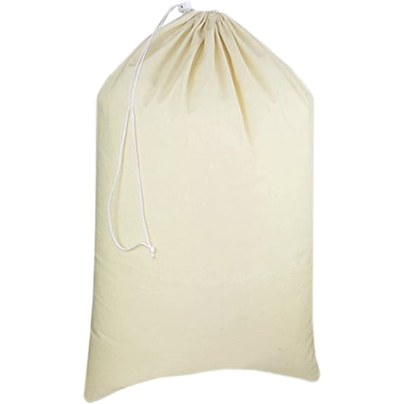 Laundry Bags 1-Pack 28x36" Extra-Large Cotton Canvas Heavy Duty Washable Durable Travel Laundry Sacks with Drawstring Closure Reusable Hamper Liners for Dirty Clothes Delicates & Lingerie