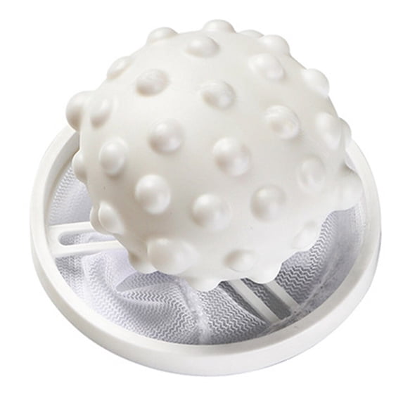 Laundry Ball Mesh Hair Collector Washing Machine Hair Removal Tool Laundry Dirt Filter Catcher, White