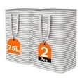 thumbnail image 1 of 2 Pack 75L Laundry Hamper Collapsible-Large  Laundry Baskets,Freestanding Waterproof Clothes Hamper with Easy Carry Handles in Laundry Room Bedroom Bathroom College Dorm for Adults,Gradient Grey, 1 of 9