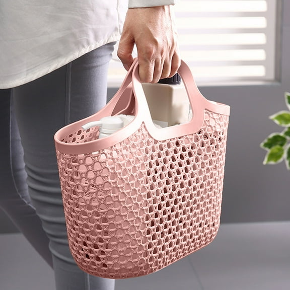 Laundry Basket 31x19.5x18cm Plastic Hollow Large Capacity Dirty Clothes Storage Portable Bathroom Bedroom Closet Breathable Easy Carry