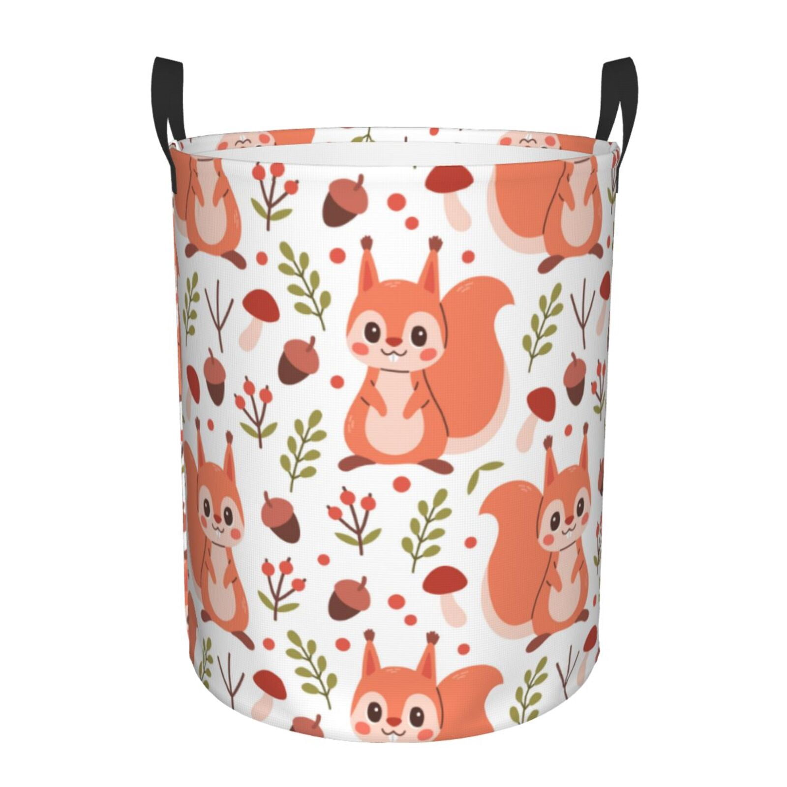 Laundry Basket, Cartoon Cute Squirrel Pine Cone_B Waterproof Laundry ...