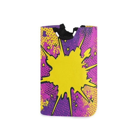 Laundry Basket Collapsible Laundry Basket Hamper with Handles for Dorm Clothes Toy Storage Comic Explosion Effect