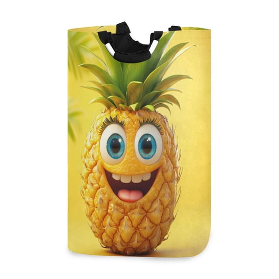 Laundry Basket Collapsible Laundry Basket Hamper with Handles for Dorm Clothes Toy Storage Yellow Pineapple