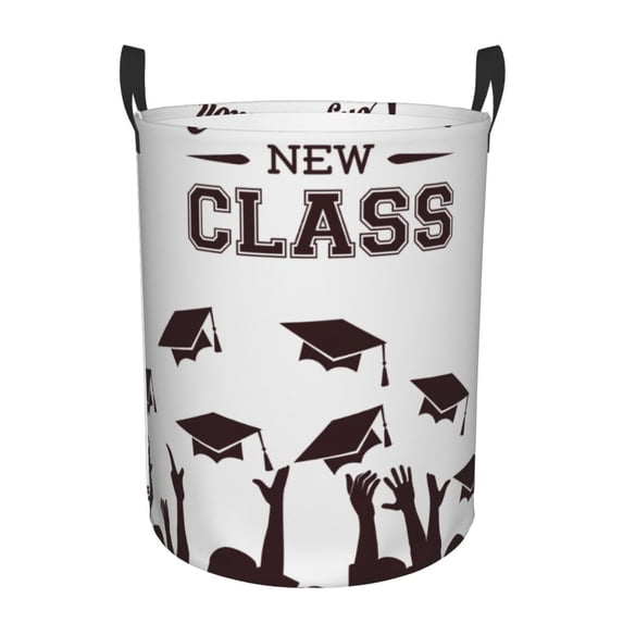 Laundry Basket, Congratulation New Class Laundry Hamper Waterproof Laundry Bag Clothes Hamper Laundry Bin with Handles for Bedroom, Living Room, Kids Room