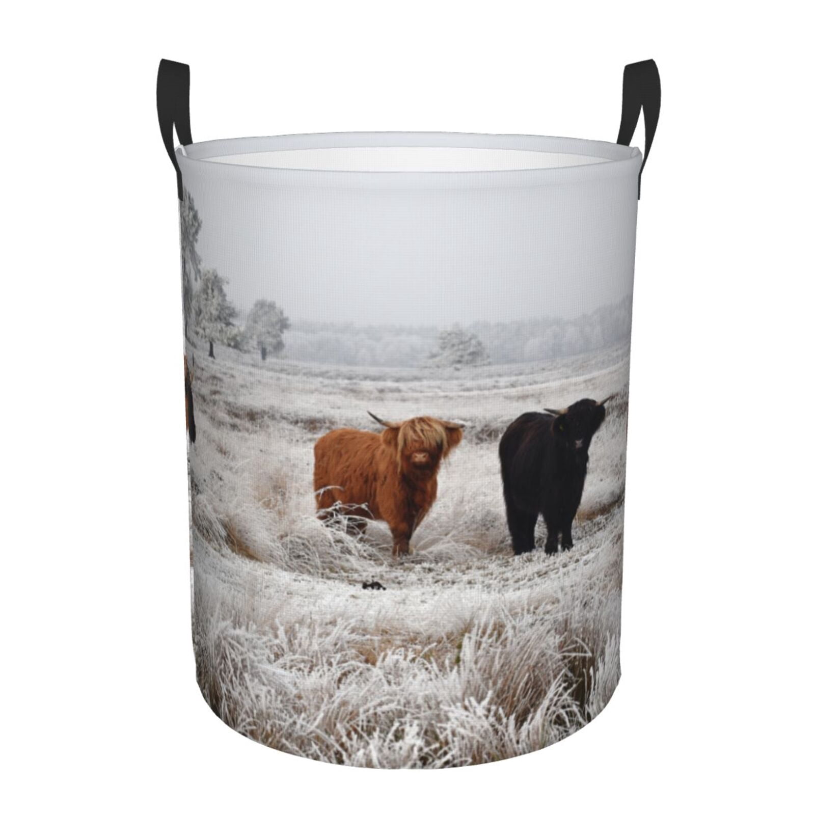 OREZI Foldable Cow Print Laundry Basket & Storage Bin – Collapsible, Stylish Organizer For Toys, Clothes, Bedroom & More - View #5
