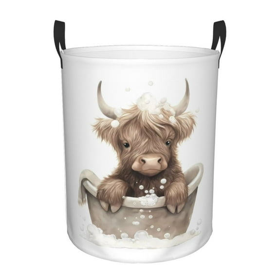 Laundry Basket, Cute Cow Bath Laundry Hamper Waterproof Laundry Bag Clothes Hamper Laundry Bin with Handles for Bedroom, Living Room, Kids Room
