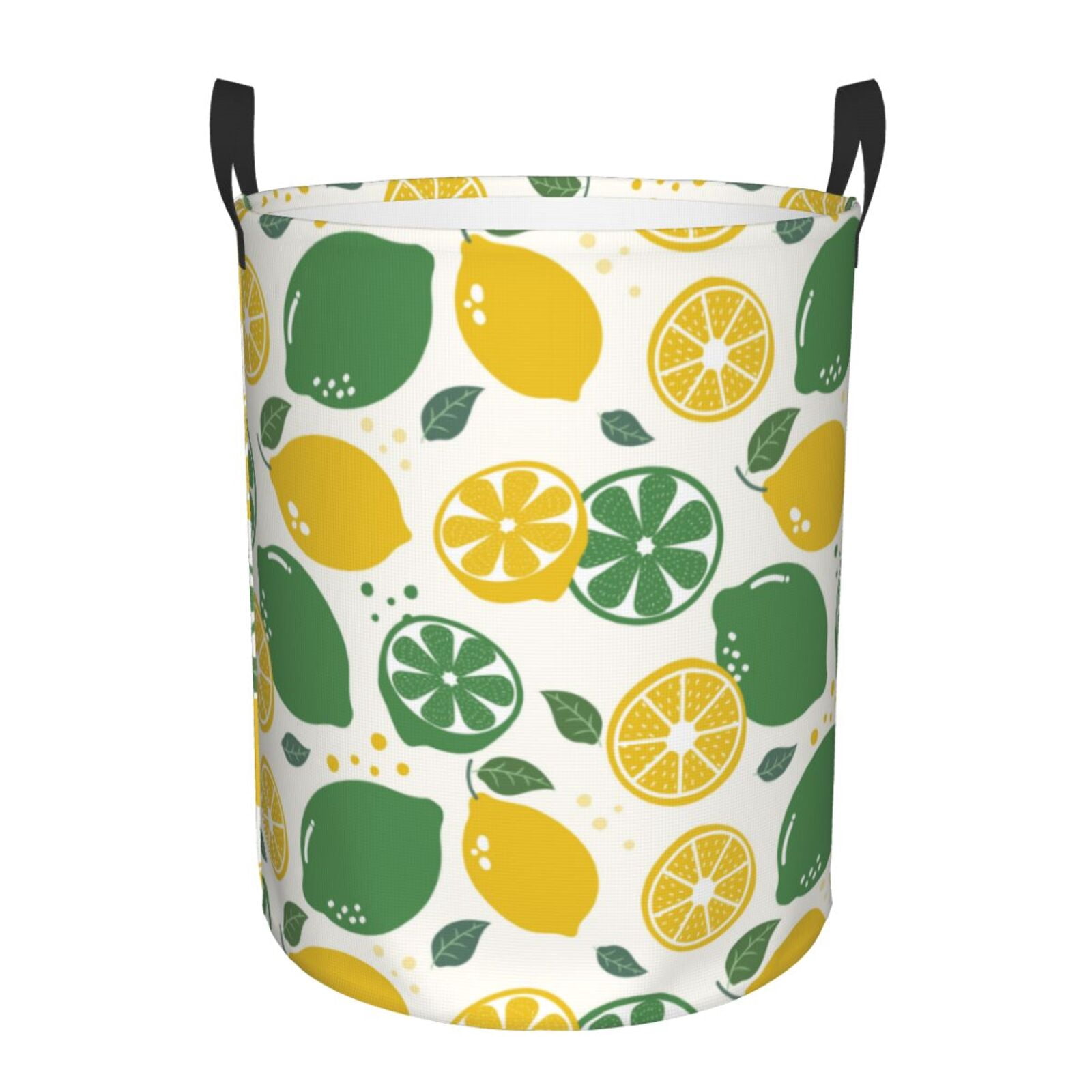 Laundry Basket, Cute Limes Yellow Green Leaves Waterproof Laundry ...
