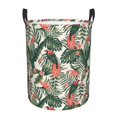 Laundry Basket Cute Parrot Palm Leaf Turtle Leaf Freestanding Laundry