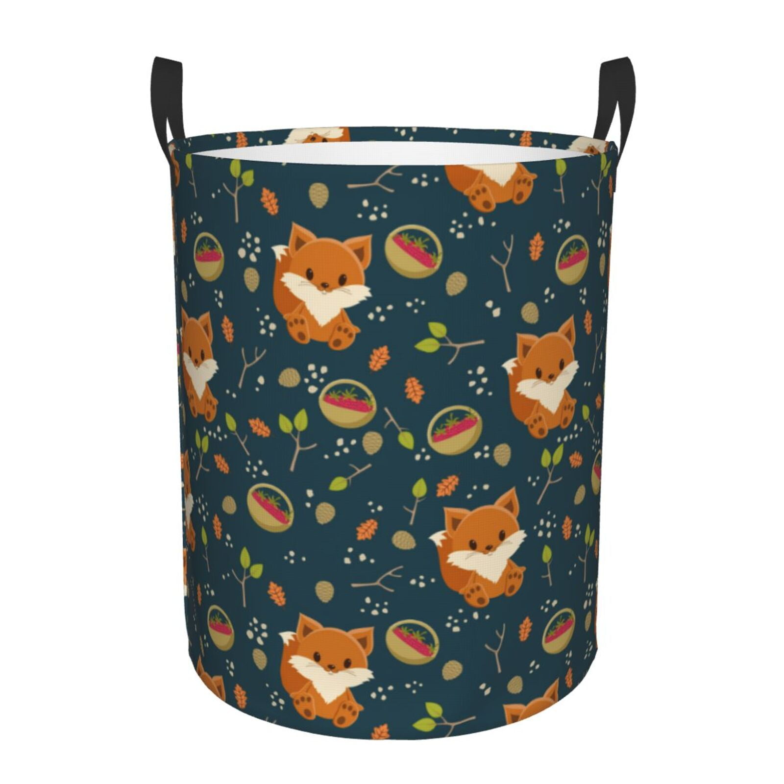 laundry-basket-cute-plant-fox-waterproof-laundry-hamper-with-padded